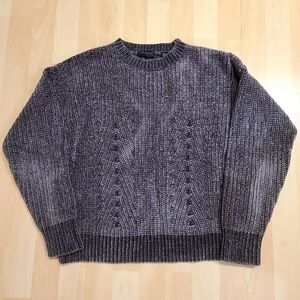 Ted Baker Chenille Soft Knit Sweater Cottagecore Crewneck Long Sleeves Purple